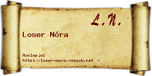 Loser Nóra névjegykártya